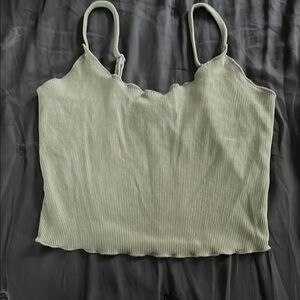 SHEIN XS Ribbed Green Tank Top